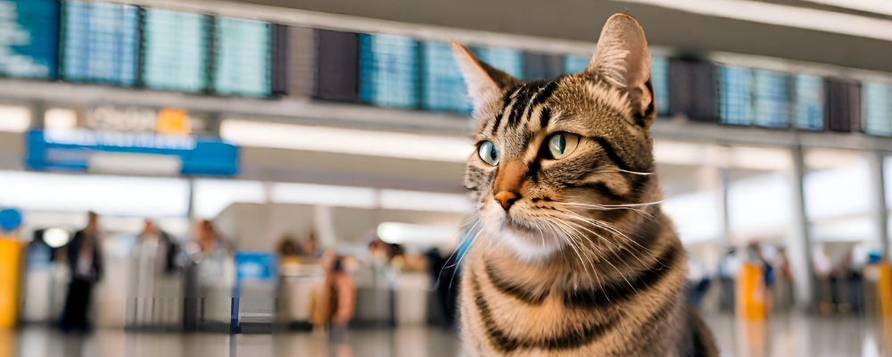 chat dans aéroport